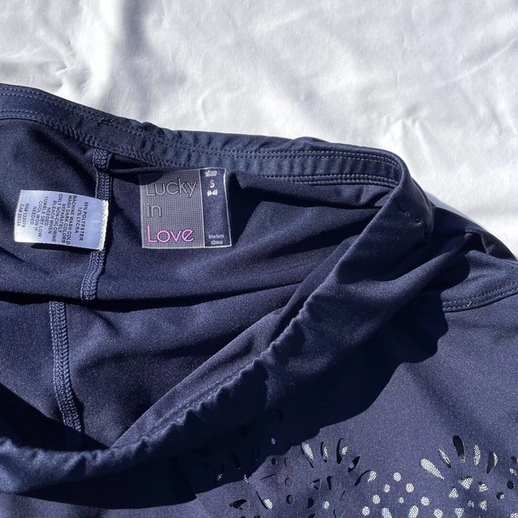 Lucky in Love Navy and Silver Mini Skirt - Picture 3 of 5